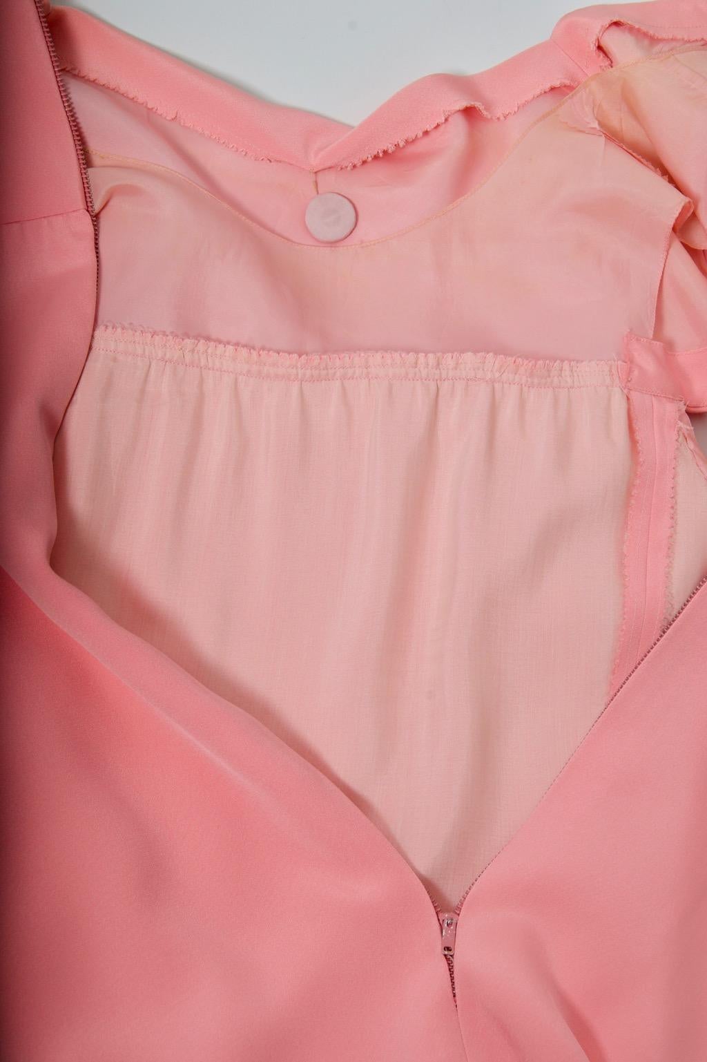 Henri Bendel 1960s Pink Silk Dress For Sale 1