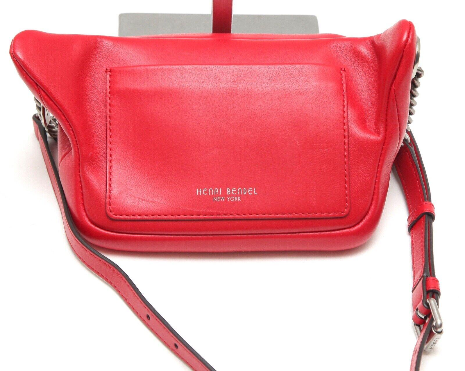 HENRI BENDEL Belt Bag Red Leather Quilted Gunmetal Hardware Credit Cards NEW For Sale 1