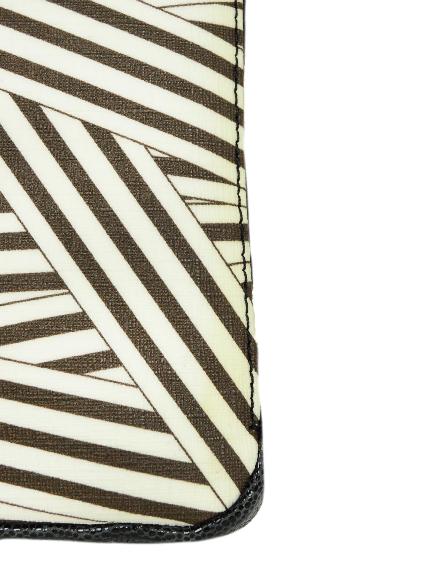 Henri Bendel Brown White Coated Canvas Laptop Case Bag For Sale at 1stDibs