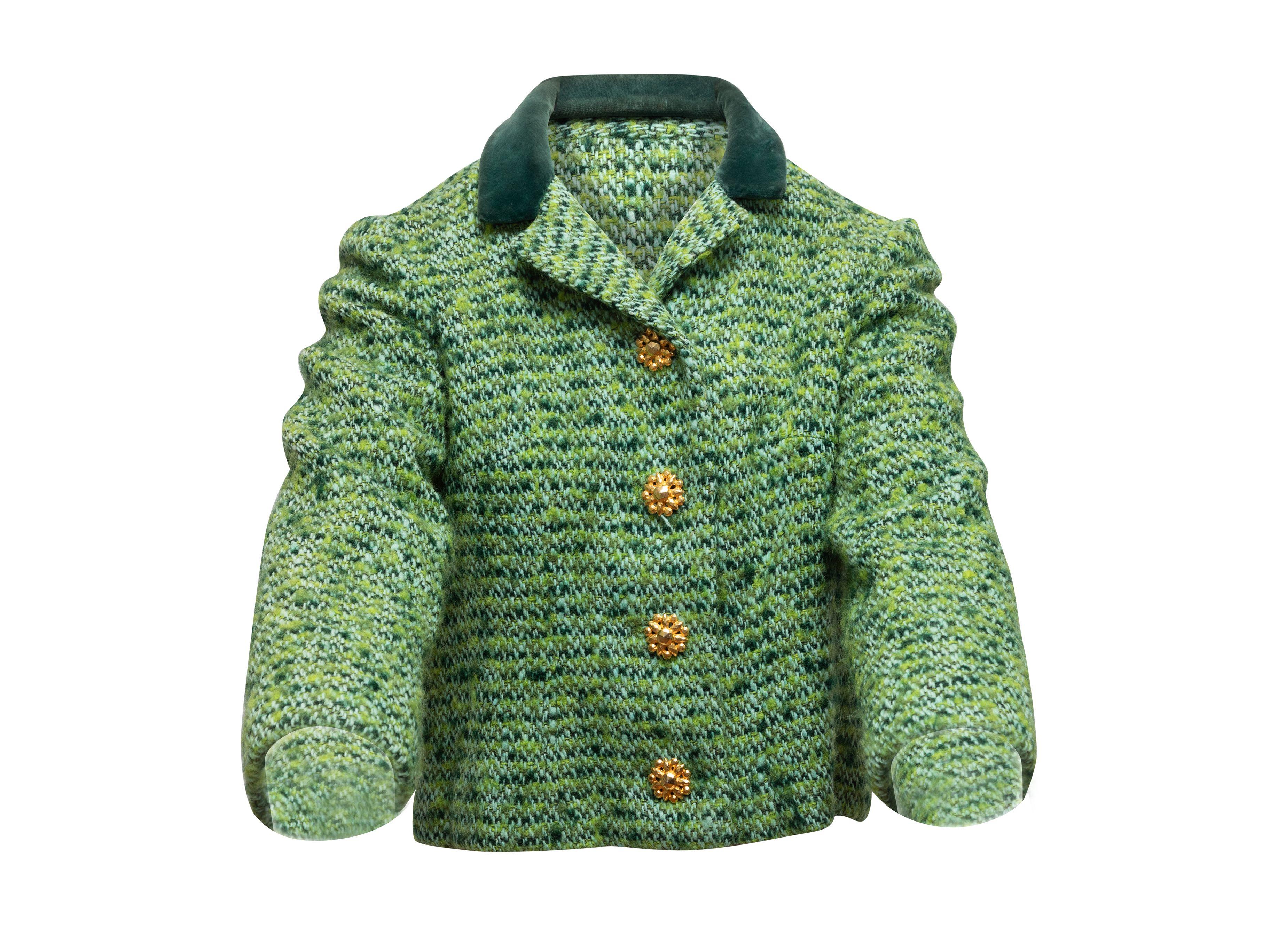 Henri Bendel Green Tweed Blazer 1