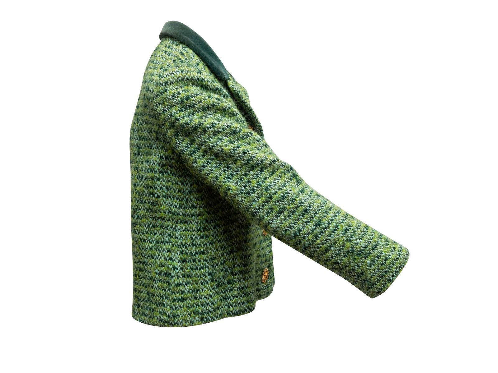 Henri Bendel Green Tweed Blazer 2