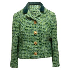 Henri Bendel Green Tweed Blazer