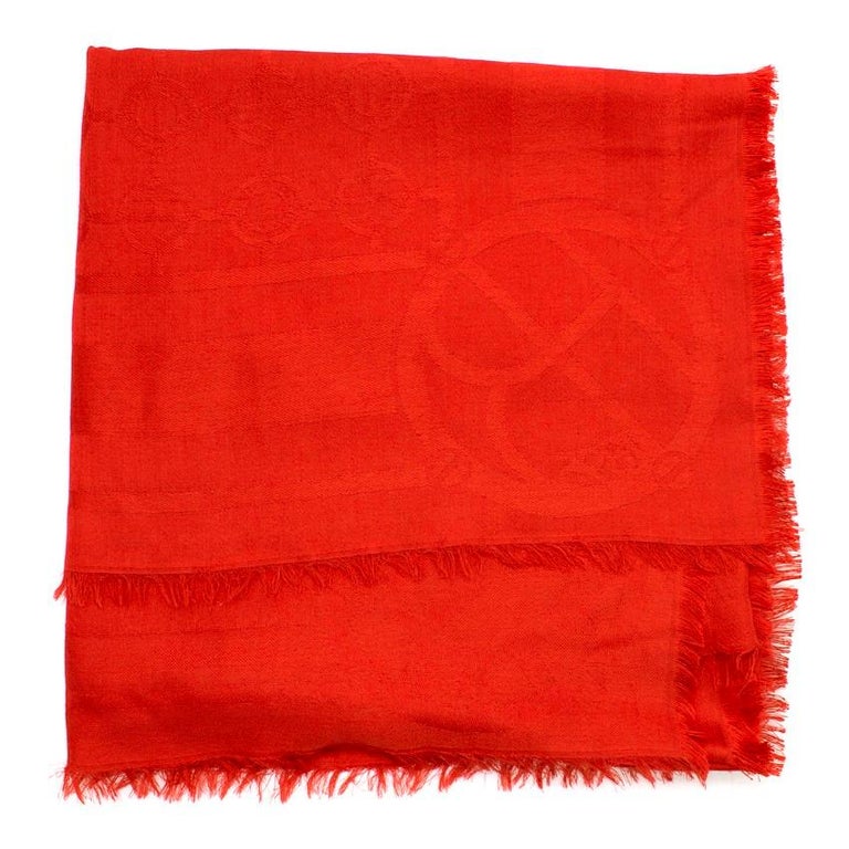Henri Bendel Red Wool and Silk-blend Scarf at 1stDibs | henri bendel ...