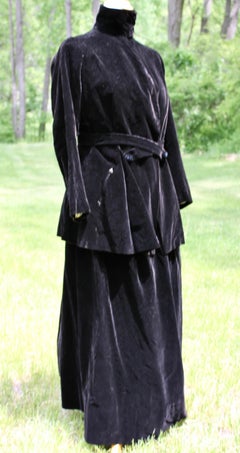 Henri Bendel Hábito de montar Vintage Terciopelo negro