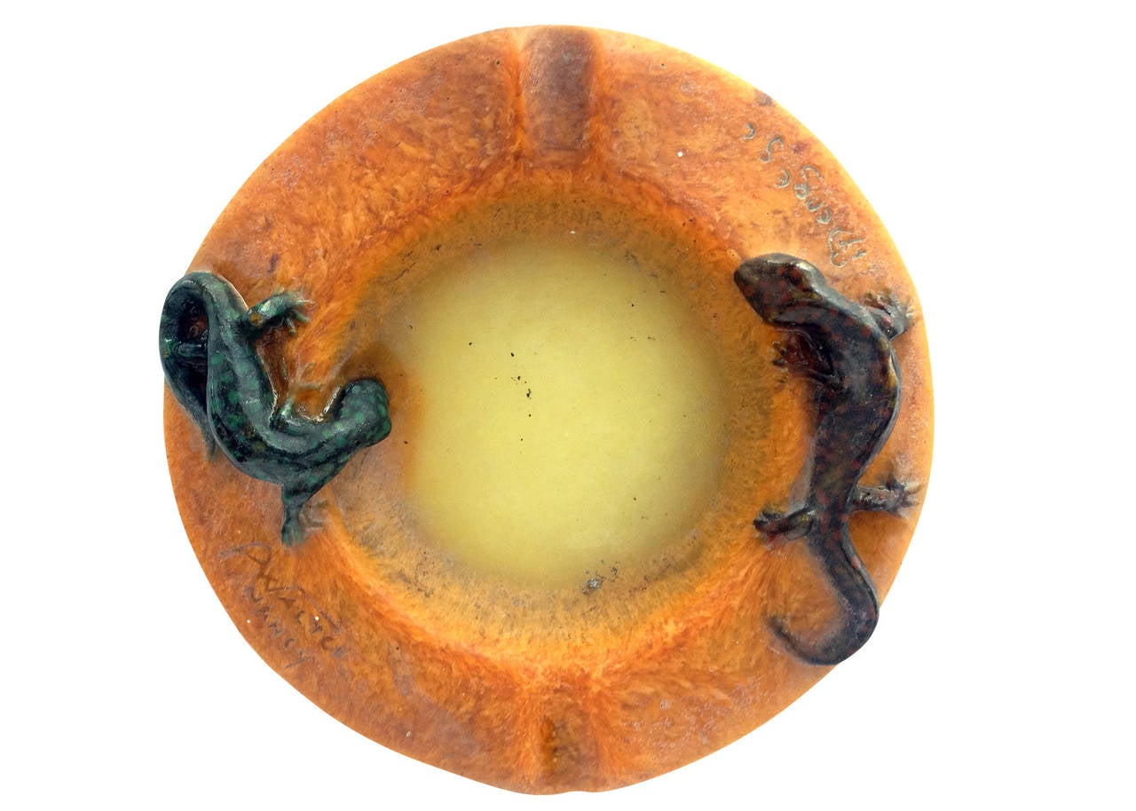 20th Century Henri Bergé & Amalric Walter Pate de Verre Ashtray
