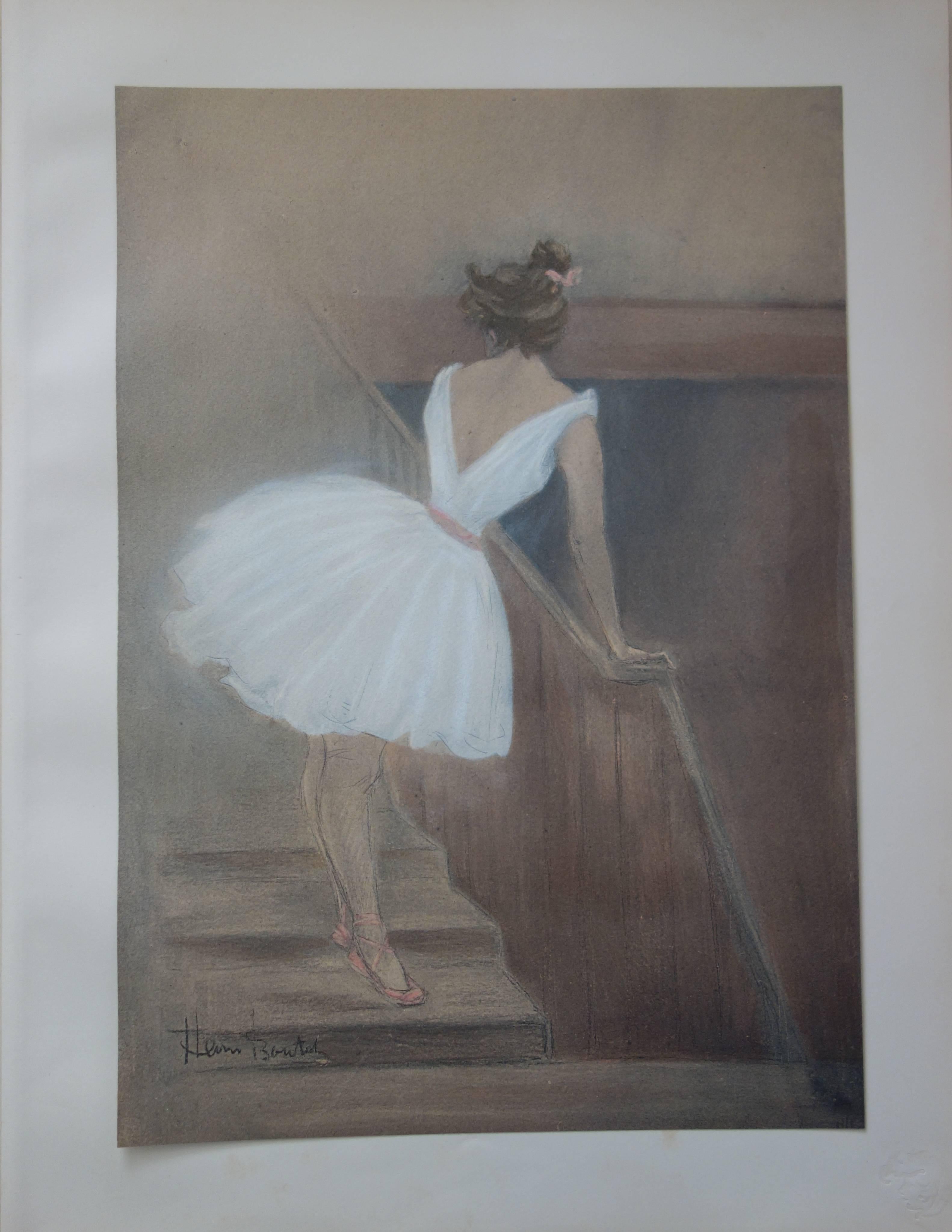 Henri Boutet Figurative Print - Ballerina in the Stairs - Original lithograph (1897/98)