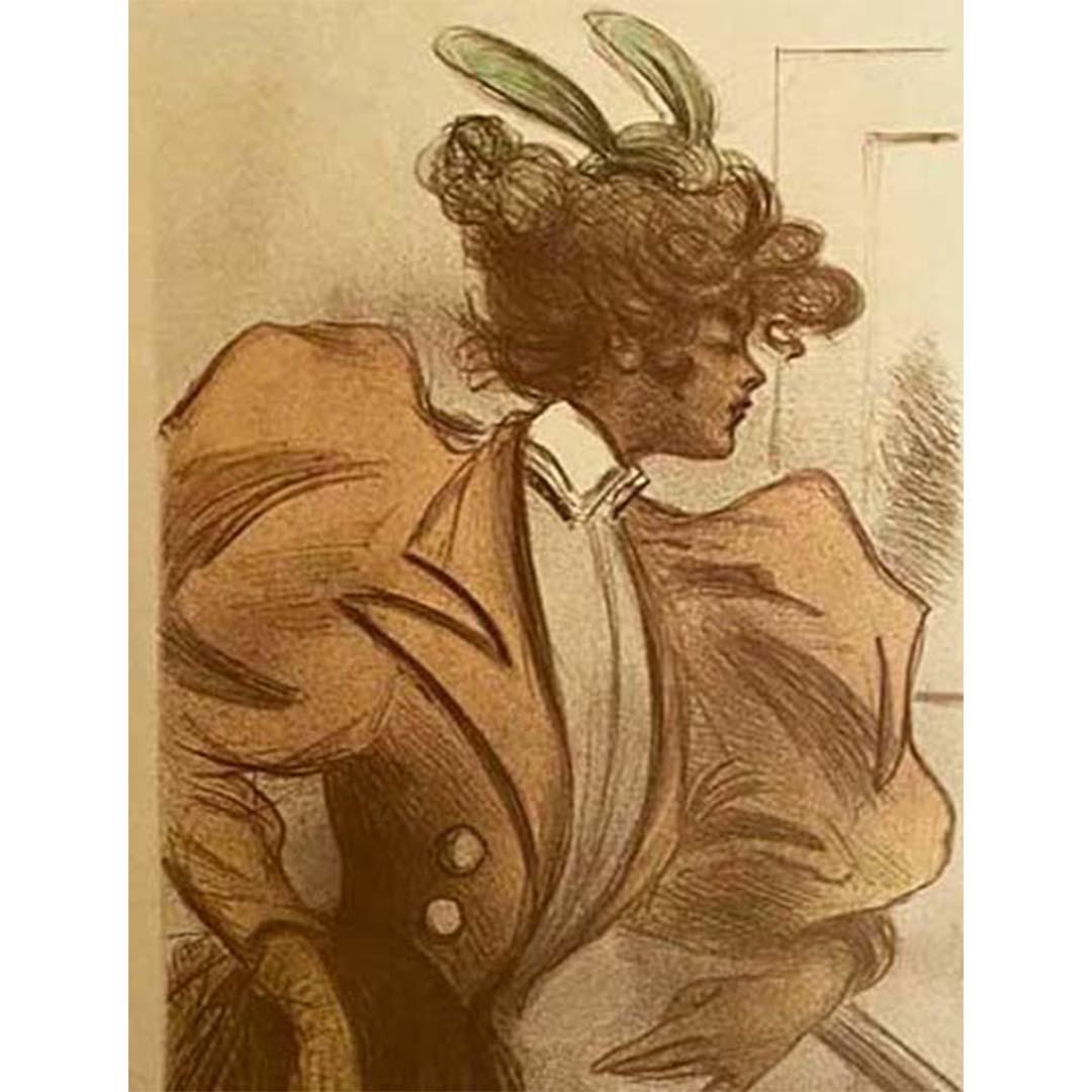 Original 1895 Art Nouveau poster for Henri Boutet's exhibition Salon des cent For Sale 1