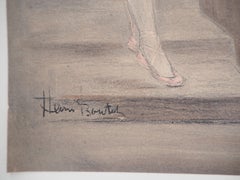 Pariser Oper: Ballerina auf der Treppe - Original Lithographie 1897