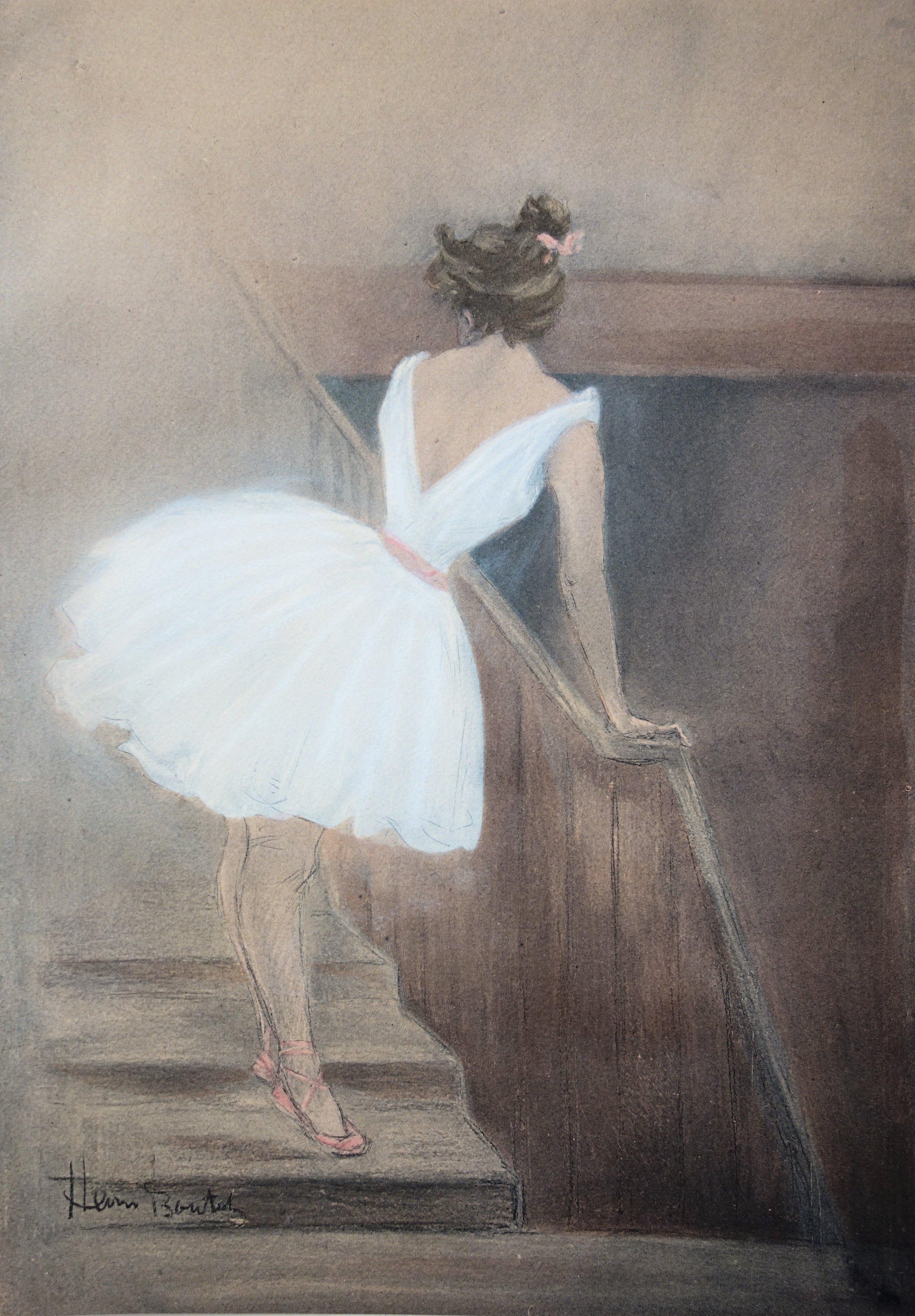 Henri BOUTET (1851 - 1919)
Bailarina en la escalera, 1897

Litografía original (taller Champenois)
Firma impresa en la placa
Sobre vitela, 40 x 31 cm (c. 16 x 12 pulg.)

INFORMACIÓN: Litografía realizada para la carpeta 