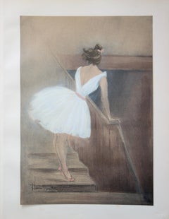 Paris Opera : Ballerina in the Stairs - Original lithograph 1897