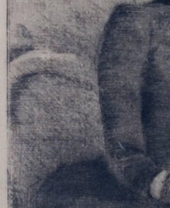 „Sitzende Frau“:: Original Drypoint-Porträt von Henri Boutet:: signiert
