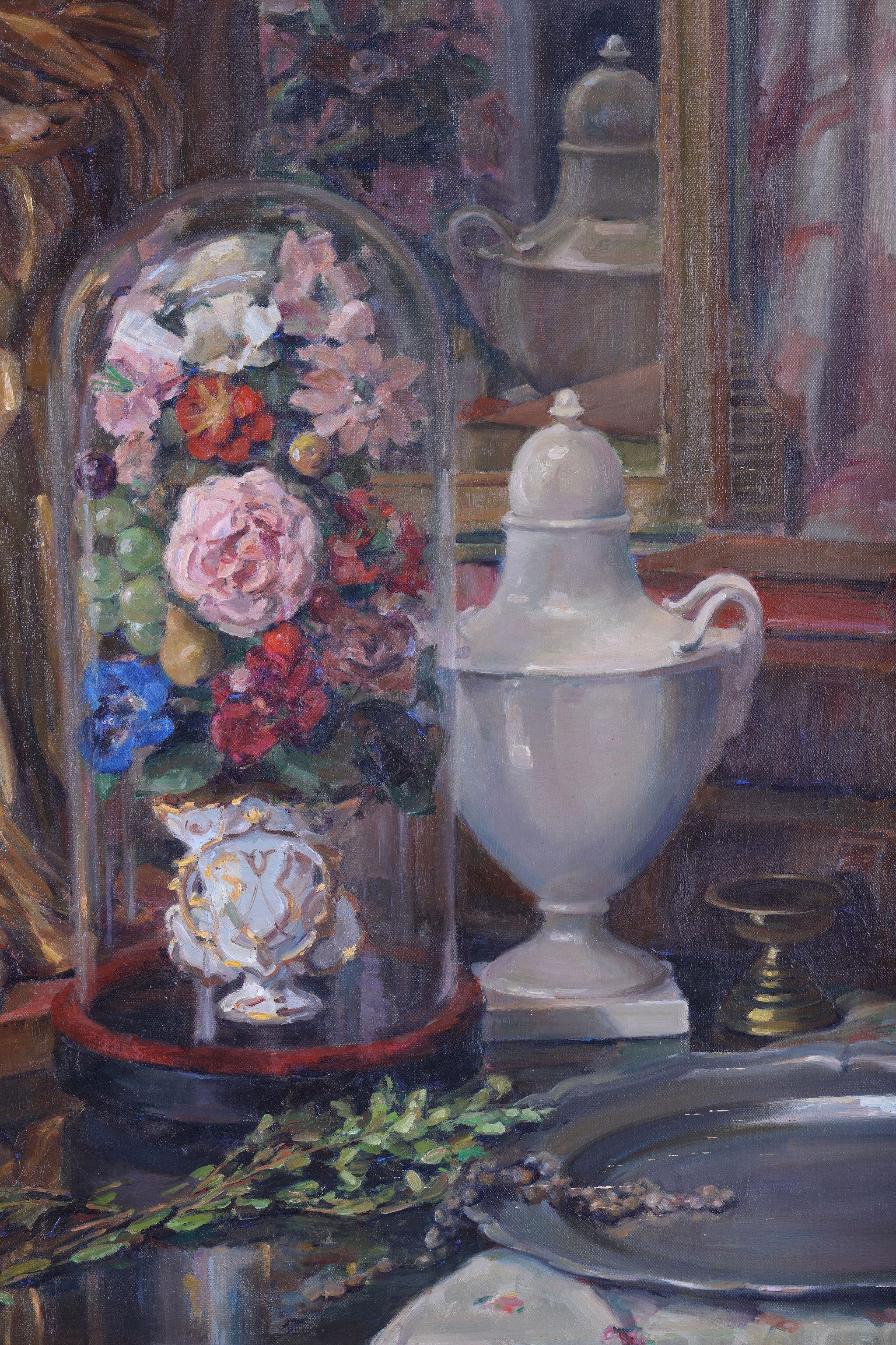 A Still Life of the Madonna, Flowers and a China Pot For Sale 1