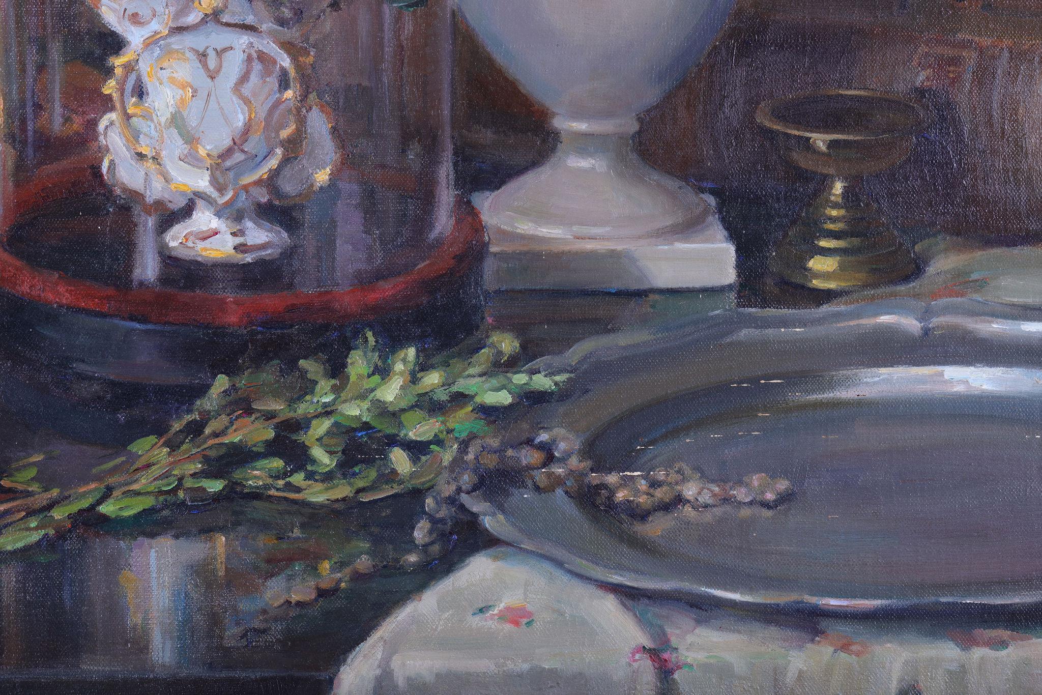 A Still Life of the Madonna, Flowers and a China Pot For Sale 2