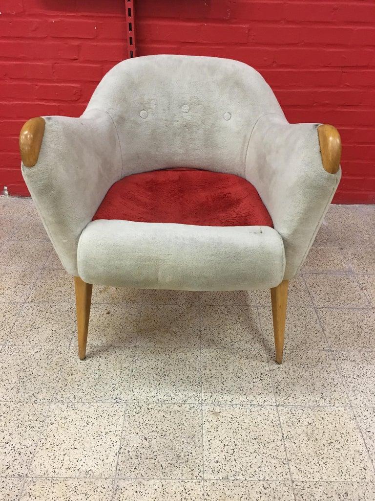 Mid-Century Modern Henri Caillon Armchair Edition Erton, circa 1950-1955 For Sale