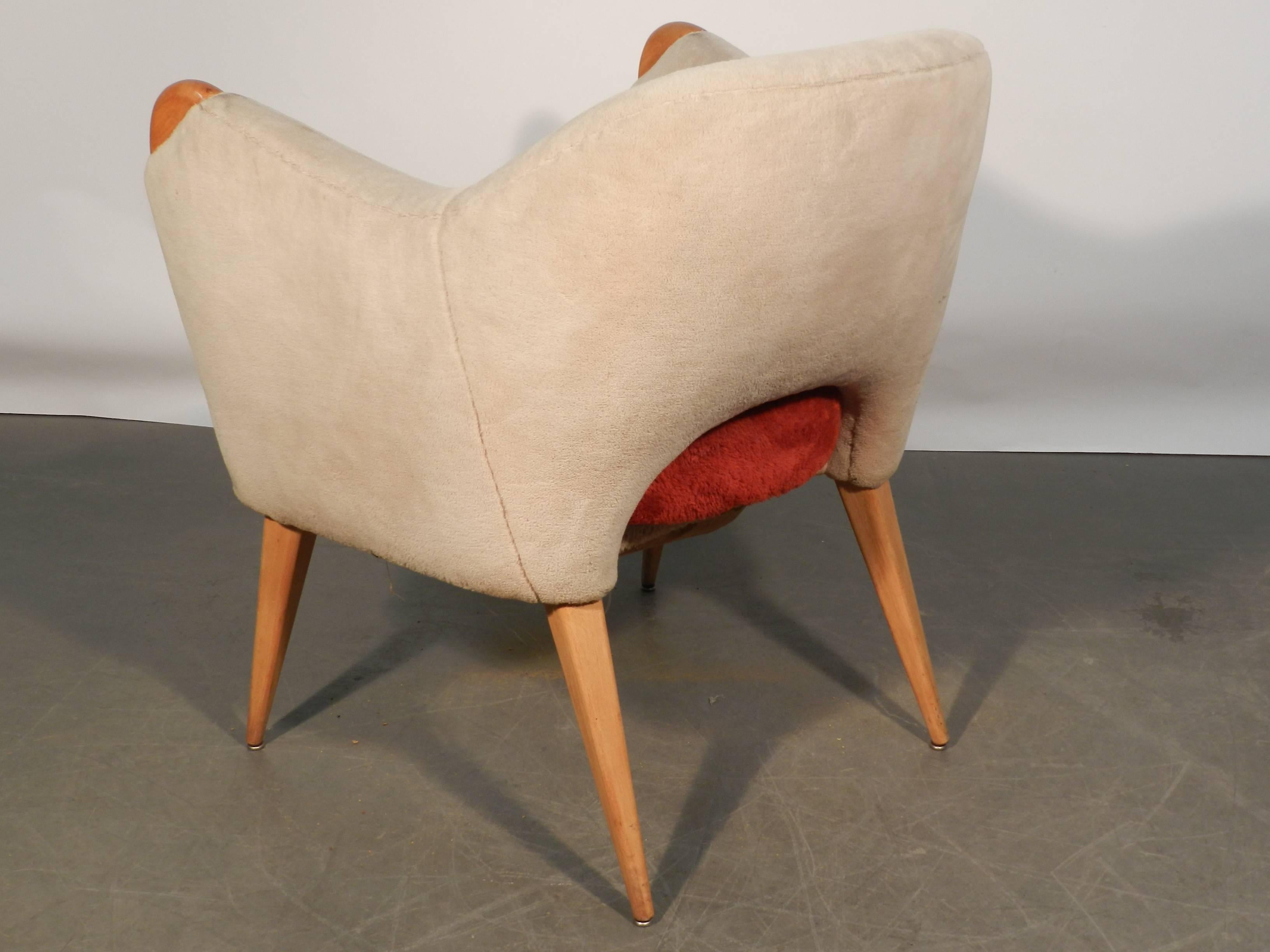 Poltrona Henri Caillon Edizione Erton, 1950-1955 circa In condizioni discrete in vendita a Saint-Ouen, FR