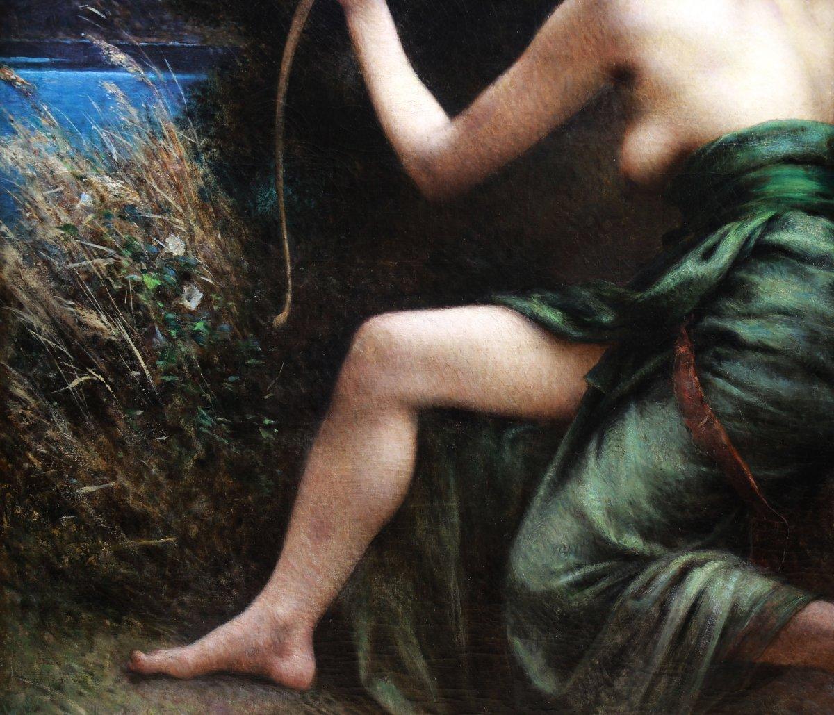 Ölgemälde auf Leinwand „Die Göttin Artemis“ Französische Schule des 19. Jahrhunderts (Barock), Painting, von Henri-camille Danger ( 1857-1937 )