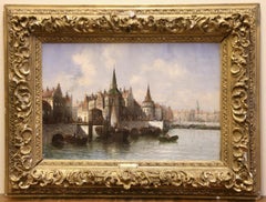Henri Carnier (Karl Kaufmann), 19th Century, Busy European Harbor View