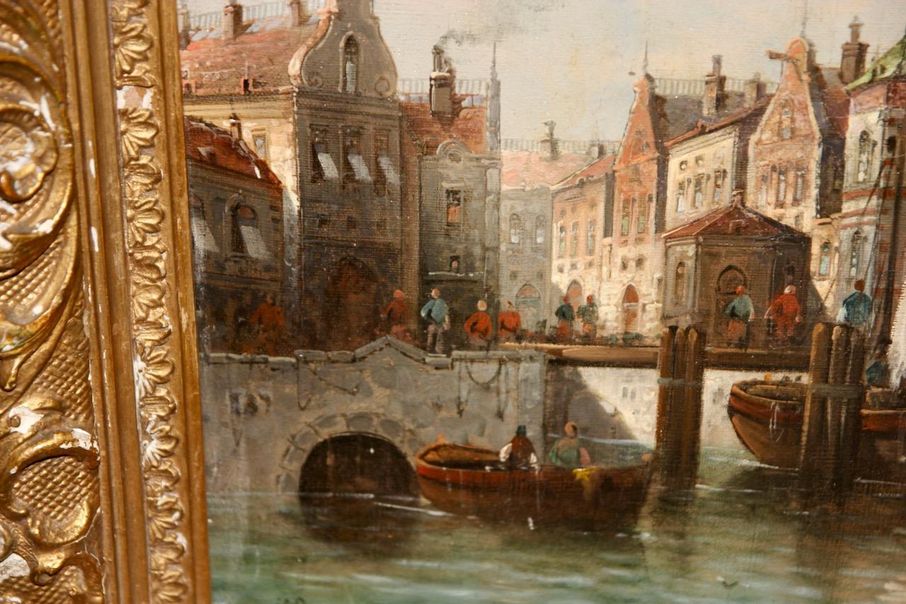 Henri Carnier (Karl Kaufmann), 19th Century, Busy European Harbor View For Sale 4
