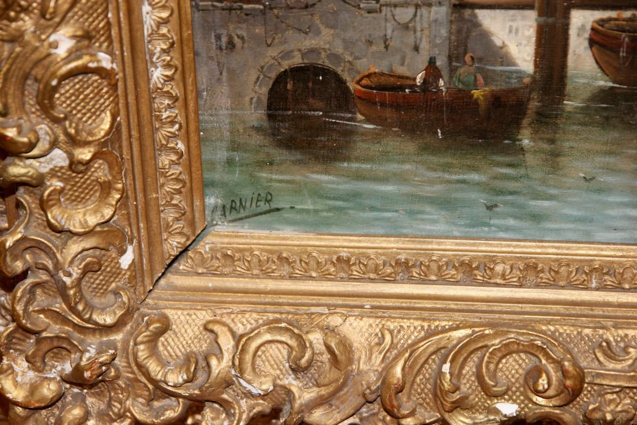 Henri Carnier (Karl Kaufmann), 19th Century, Busy European Harbor View For Sale 5