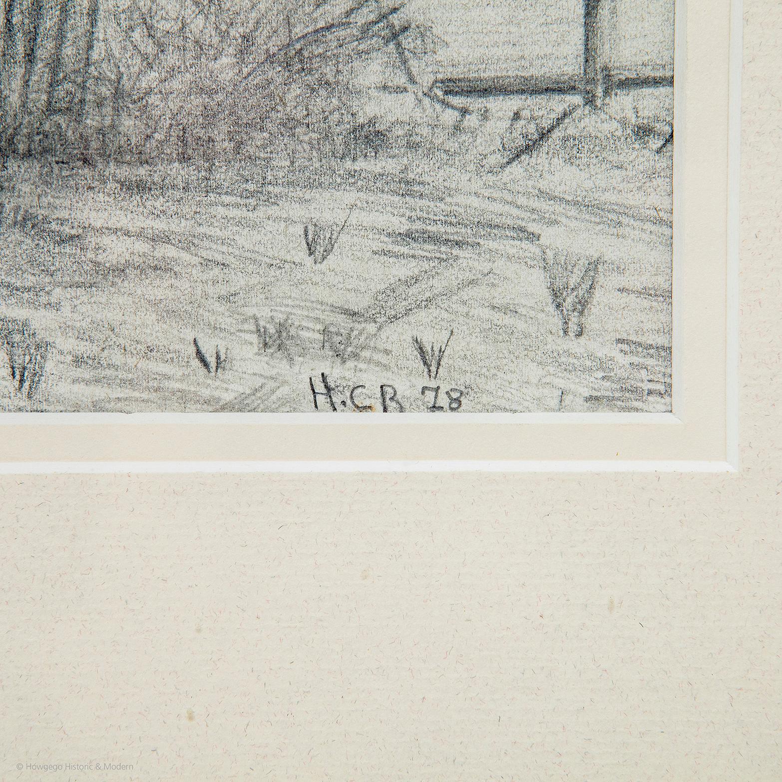 Henri Cartier-Bresson France Scène de forêt dessinée au crayon initialement daté de 1978 Excellent état - En vente à BUNGAY, SUFFOLK