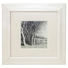 Henri Cartier-Bresson Frankreich Holzszene mit Bleistift, initiiert, datiert 1978