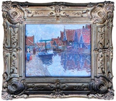 Henri Cassiers, Antwerpen, 1858 - 1944 Ixelles, belgischer Maler, Eine Dorfszene