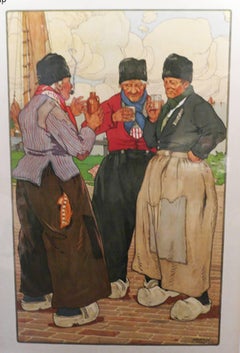 DREI FLANDRISCHE MANNER BEIM GENEVER - TRINKEN (THREE FISHERMEN DRINKING)