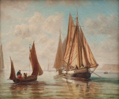 CASSINELLI amico BOUDIN Marin Barche Normandia Honfleur Impressionista 19° secolo