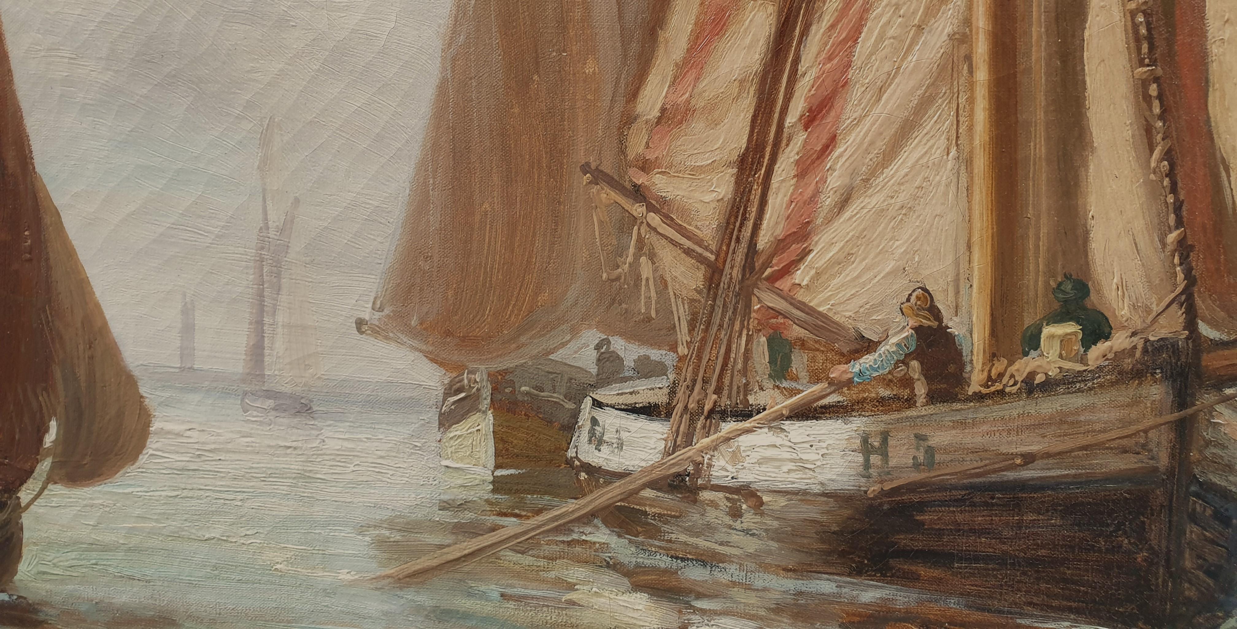 CASSINELLI ami BOUDIN Bateaux de marine Normandie Honfleur Impressionniste 19e en vente 3