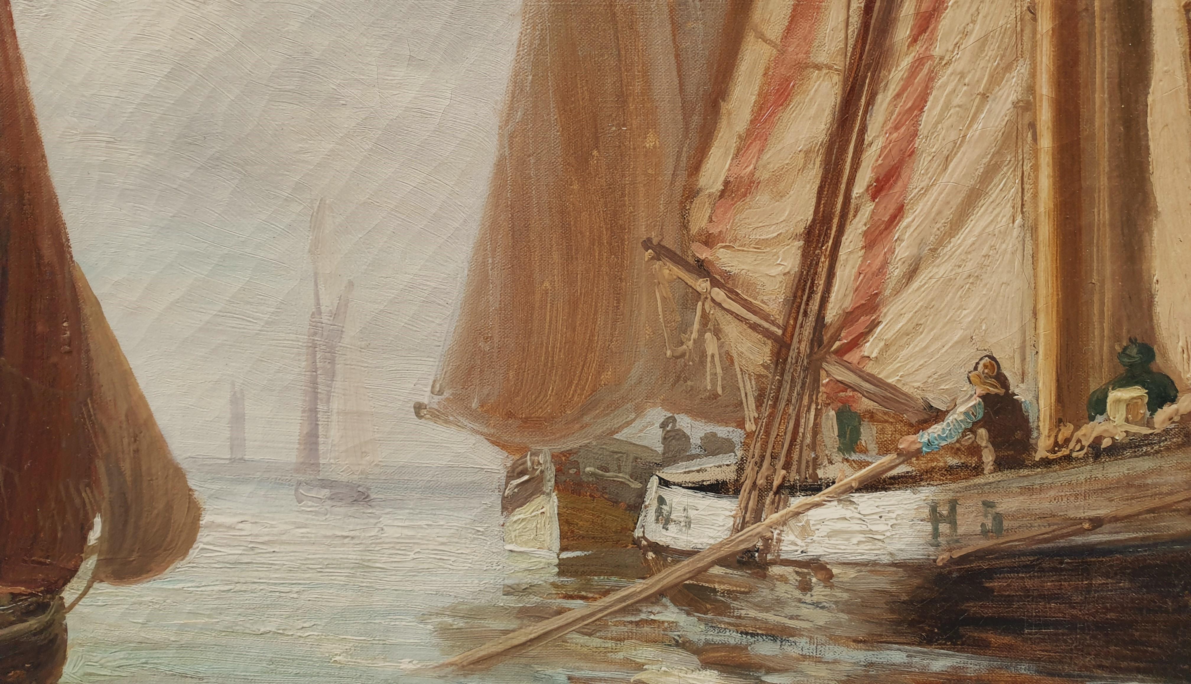 CASSINELLI ami BOUDIN Bateaux de marine Normandie Honfleur Impressionniste 19e en vente 4
