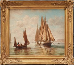 CASSINELLI Freund BOUDIN Marineboote in der Normandie, Honfleur-Impressionist, 19. Jahrhundert