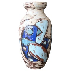 Henri Cazaux (1923-2011), Vallauris, Jarrón de cerámica esgrafiada, 1950-1970