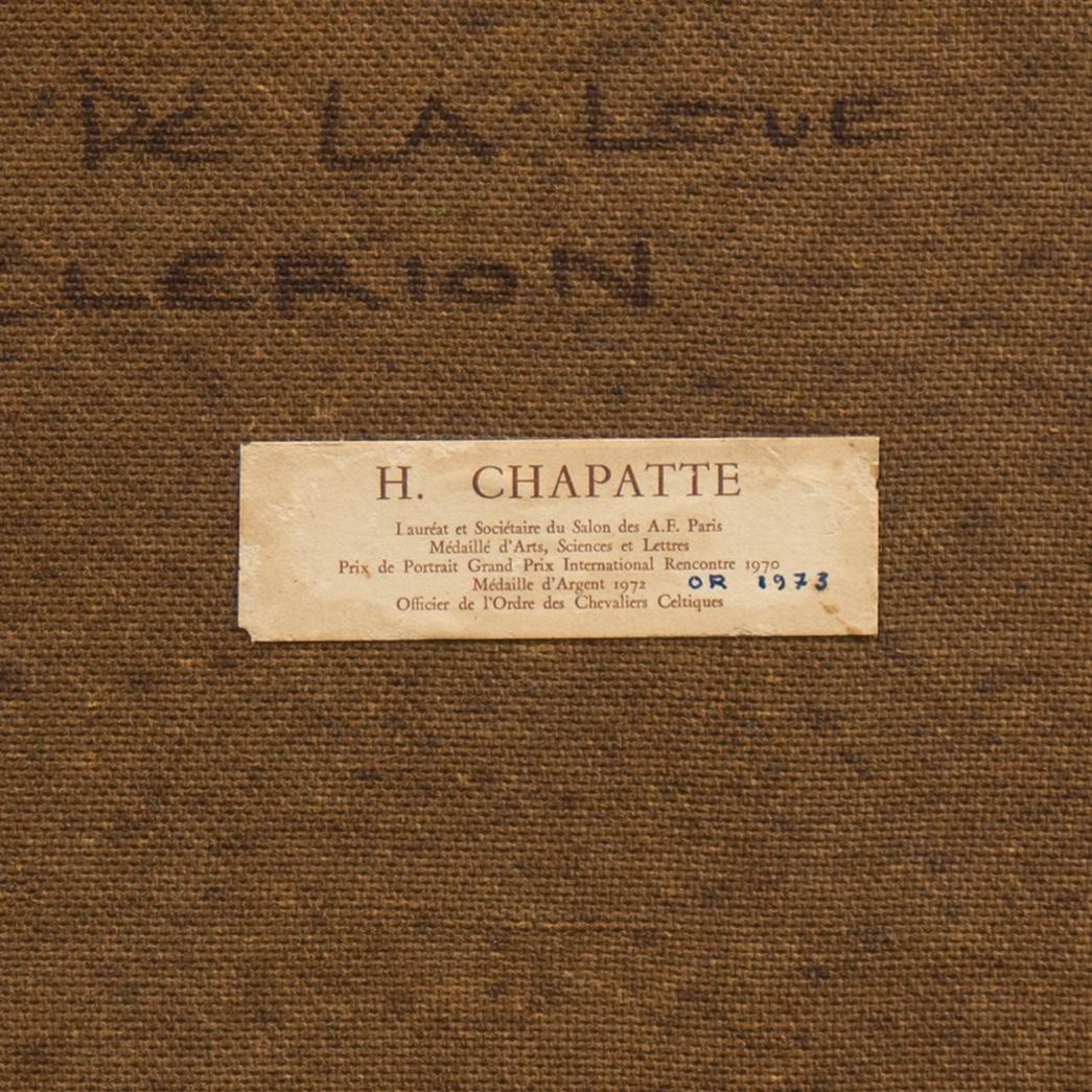 Signed lower right, 'H. Chapette' for Henri Chapatte (French, 1918-1997) and painted circa 1975. Artist card, verso, bearing list of prizes and inscribed with title, 'Valee De La Loue, Vers Clerion'.

Illustrator, painter and patriot, Henri Chapatte
