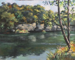 Vintage 'Valley of the Loue, Near Castle Clerion', Paris, Grand Prix International, Oil