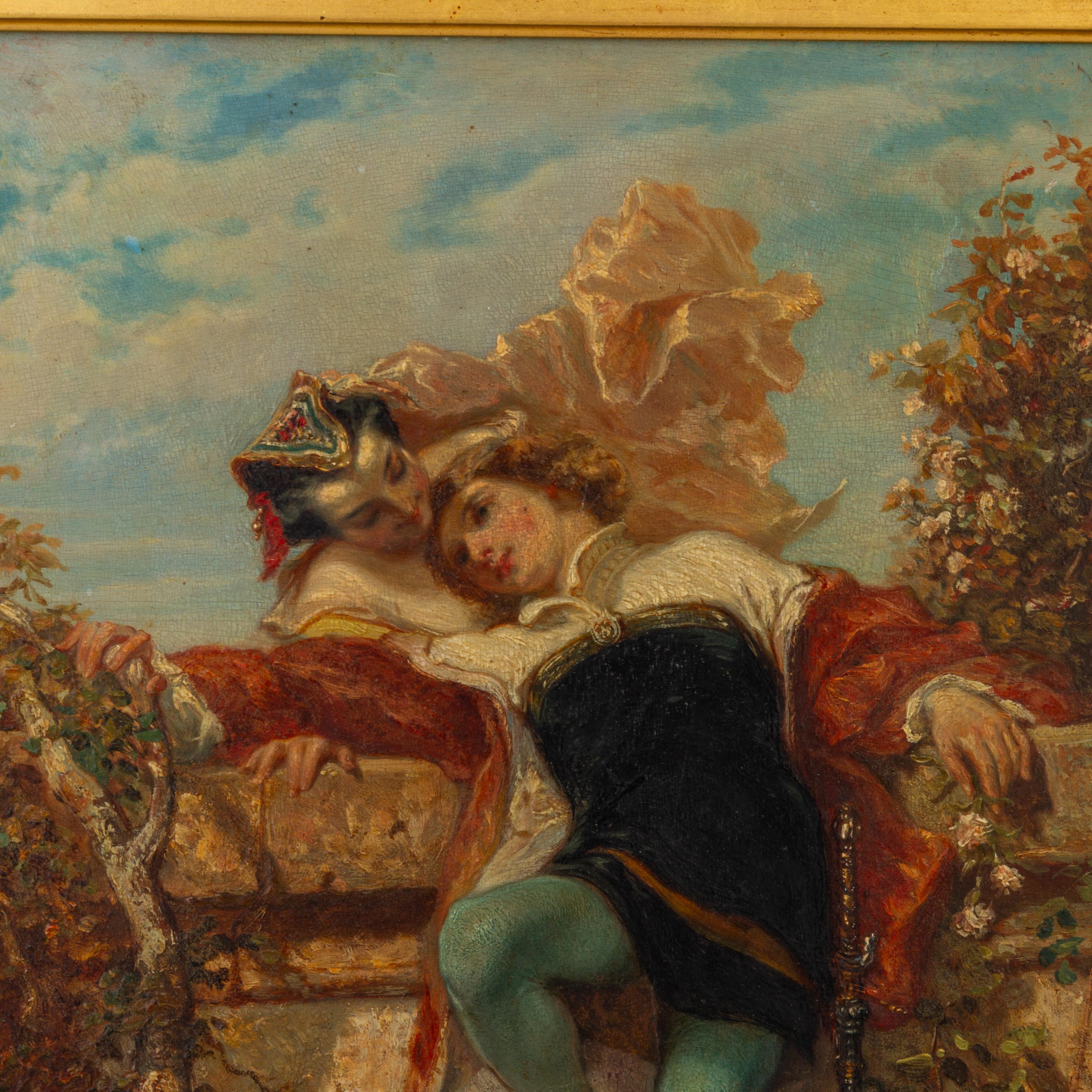 Henri Charles Antoine Baron (1816-1885) Pittura ad olio romantica francese del XIX secolo In condizioni buone in vendita a Nottingham, GB