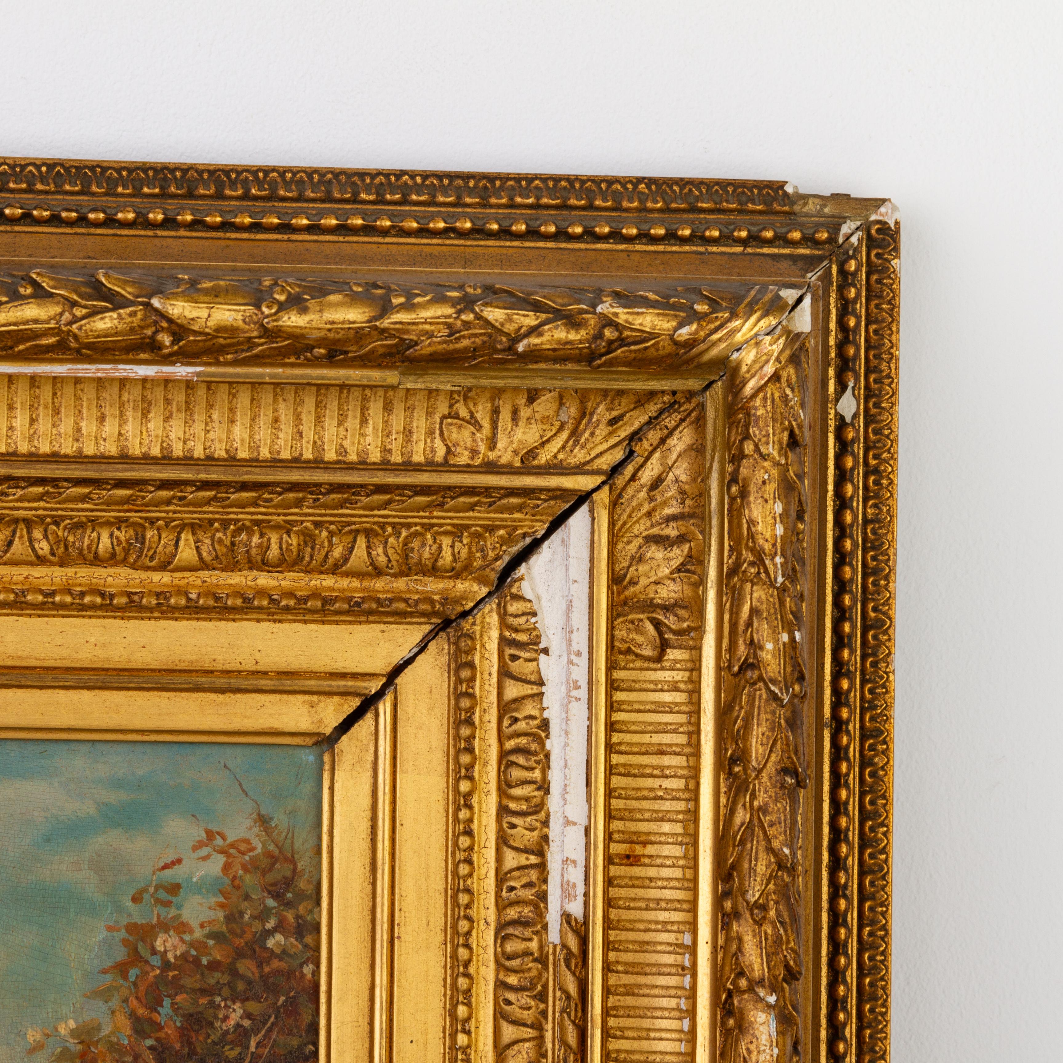 Legno Henri Charles Antoine Baron (1816-1885) Pittura ad olio romantica francese del XIX secolo in vendita