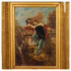Henri Charles Antoine Baron (1816-1885) French Romantic Oil Painting 19thC