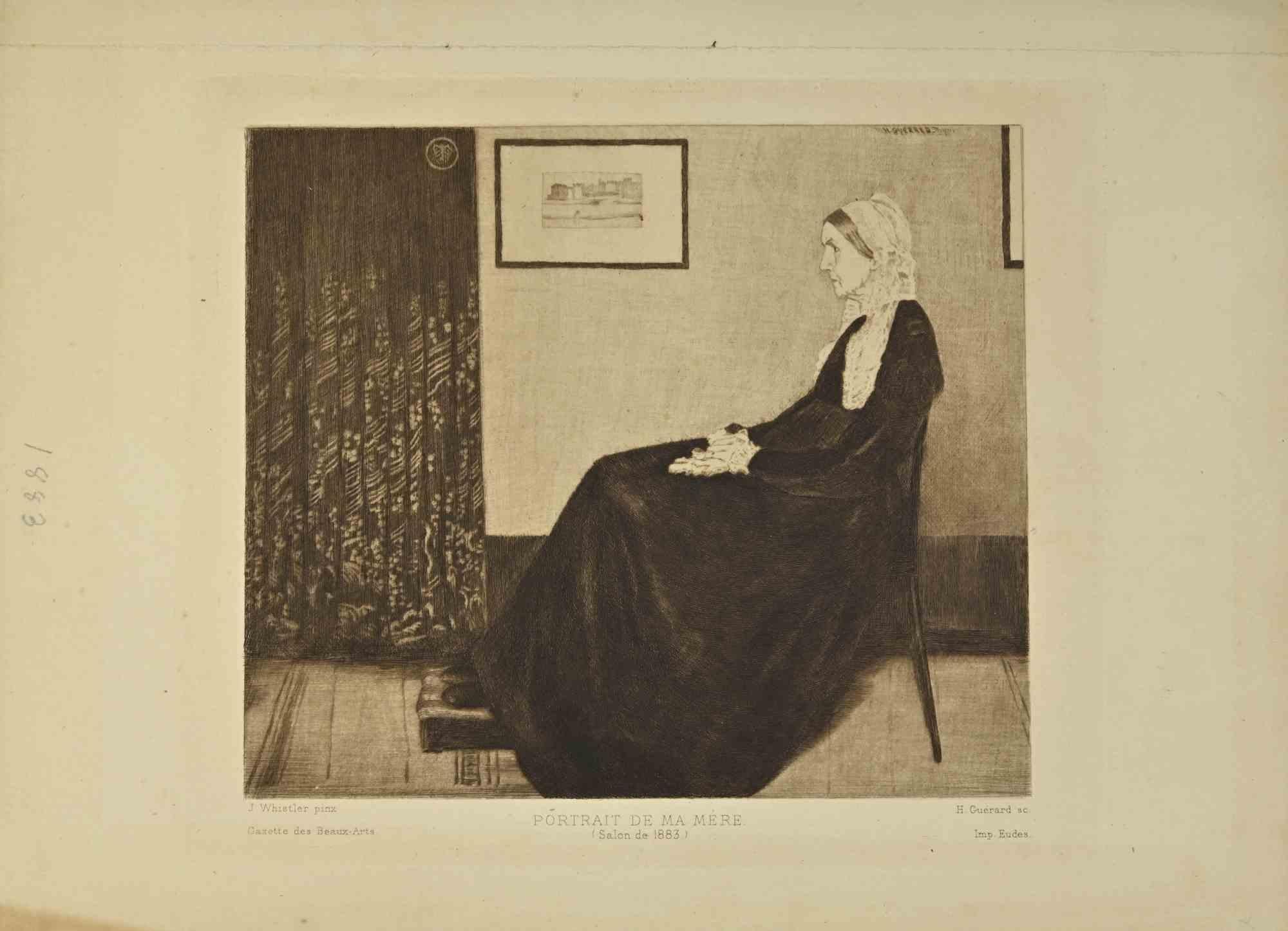 Portrait De Ma Mere is a beautiful etching realized by the French painter, engraver, lithographer, and typographer Henri Charles Guérard after Whistler.

Etching on paper.

Signed on a plate, titled and dated.

Good conditions with slight foxing.


