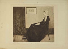 Portrait De Ma Mere - Etching by Henri Charles Guérard - 1883