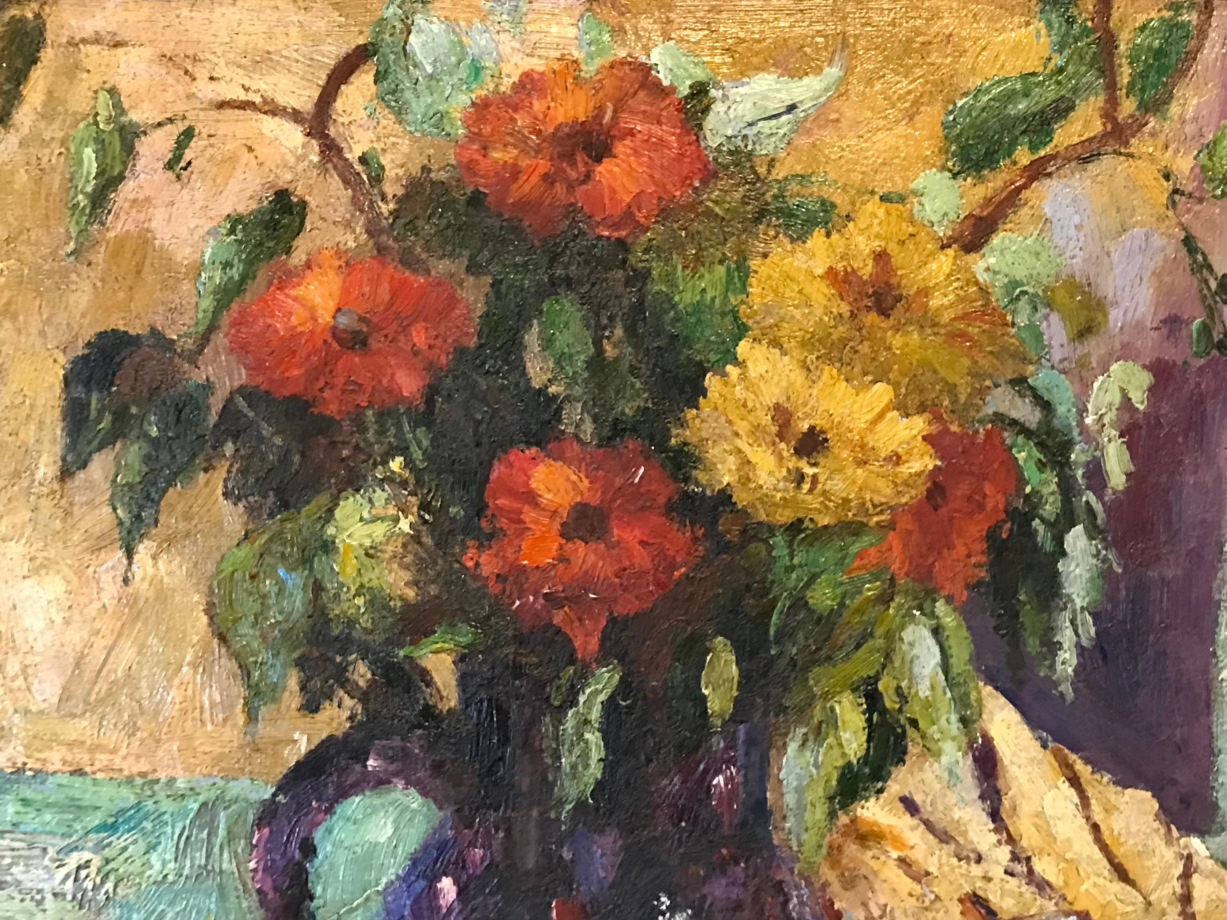 Henri Charles Manguin Lebendiges Blumen- und Früchtestillleben Ölgemälde im Angebot 4