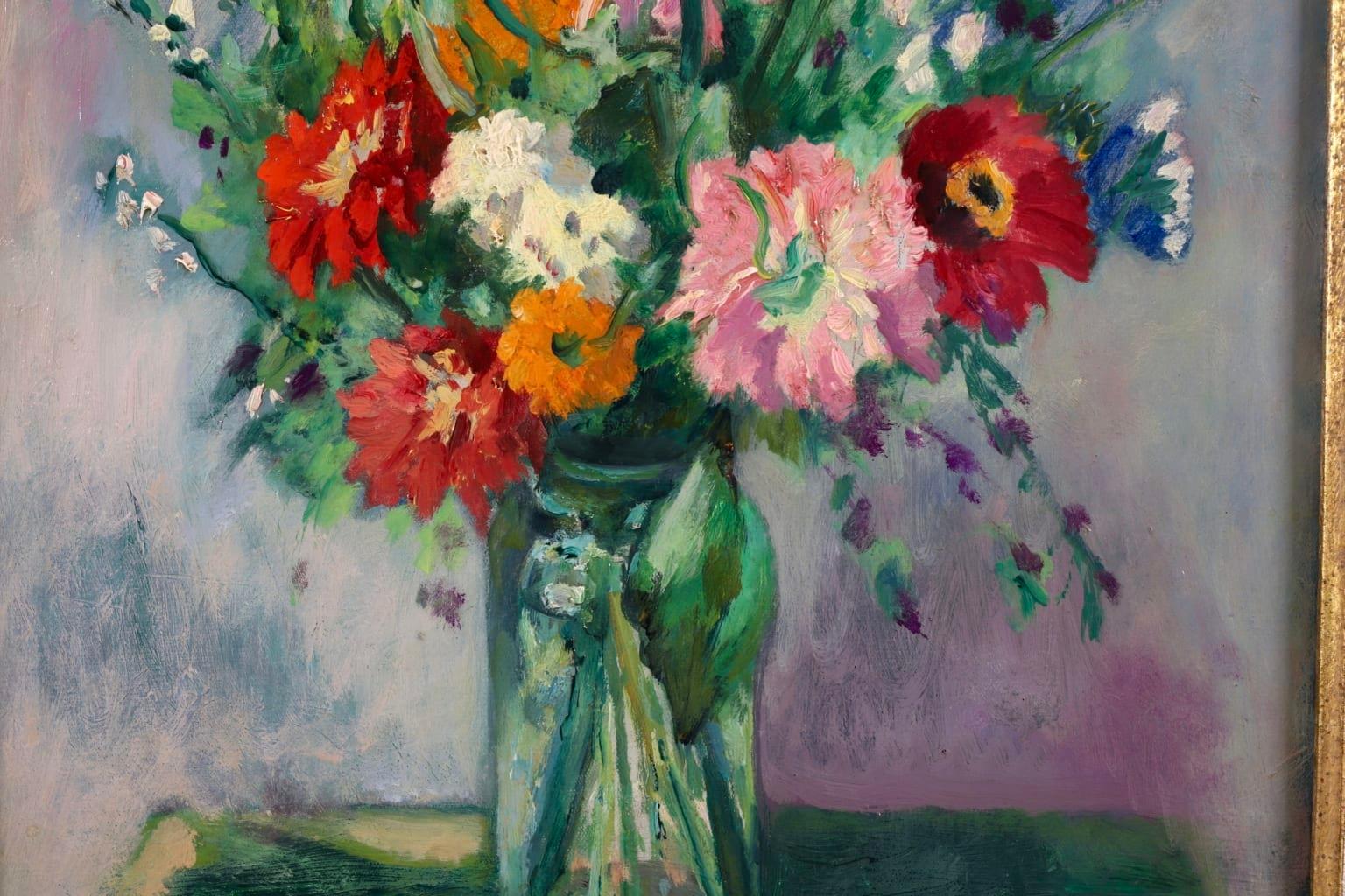 Vase of Flowers - Fauvist Oil, Still Life of Flowers by Henri Charles Manguin 2