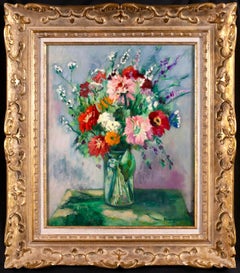 Antique Vase of Flowers - Fauvist Oil, Still Life of Flowers by Henri Charles Manguin