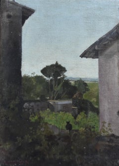 Henri-Charles Maniglier (1826-1901) Vue à Rome, 1860, huile sur toile signée
