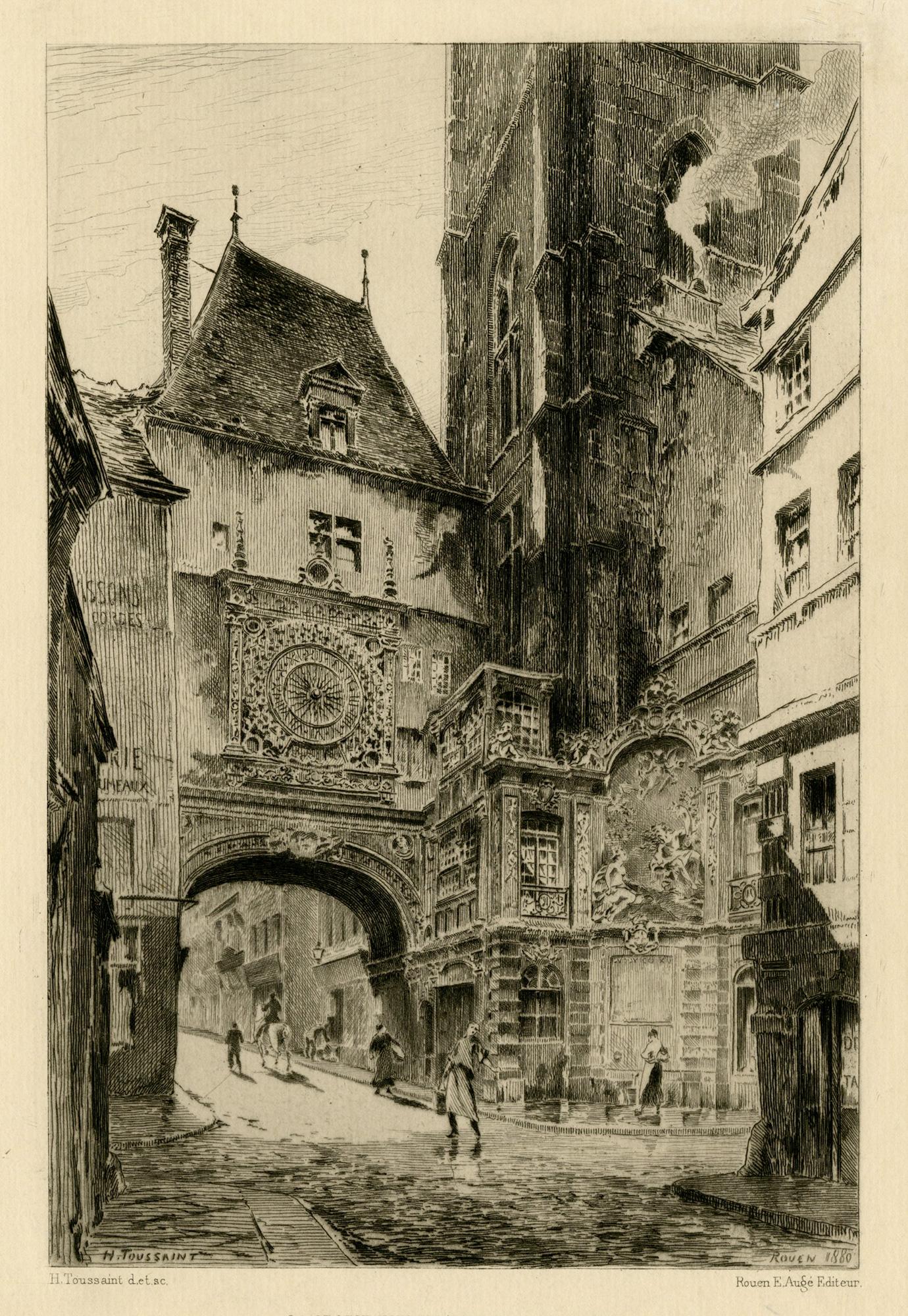 La Grosse Horloge (Côté de la Fontaine) de C.H. Toussaint - 1880
