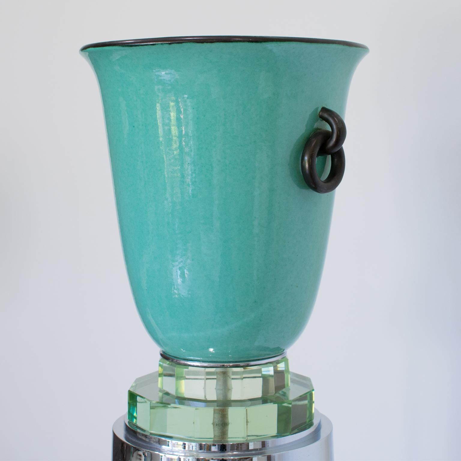 Métal Henri Chaumeil Lampadaire Torchère, France circa 1930 en vente