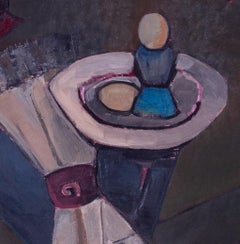 Großes postimpressionistisches Ölgemälde einer Frühstückstafel von Henri Clement-Serveau