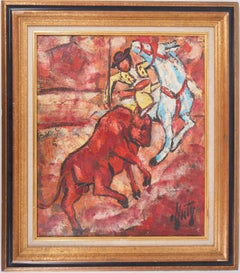Bull and Picador - Original Oil on canvas, Handsigned