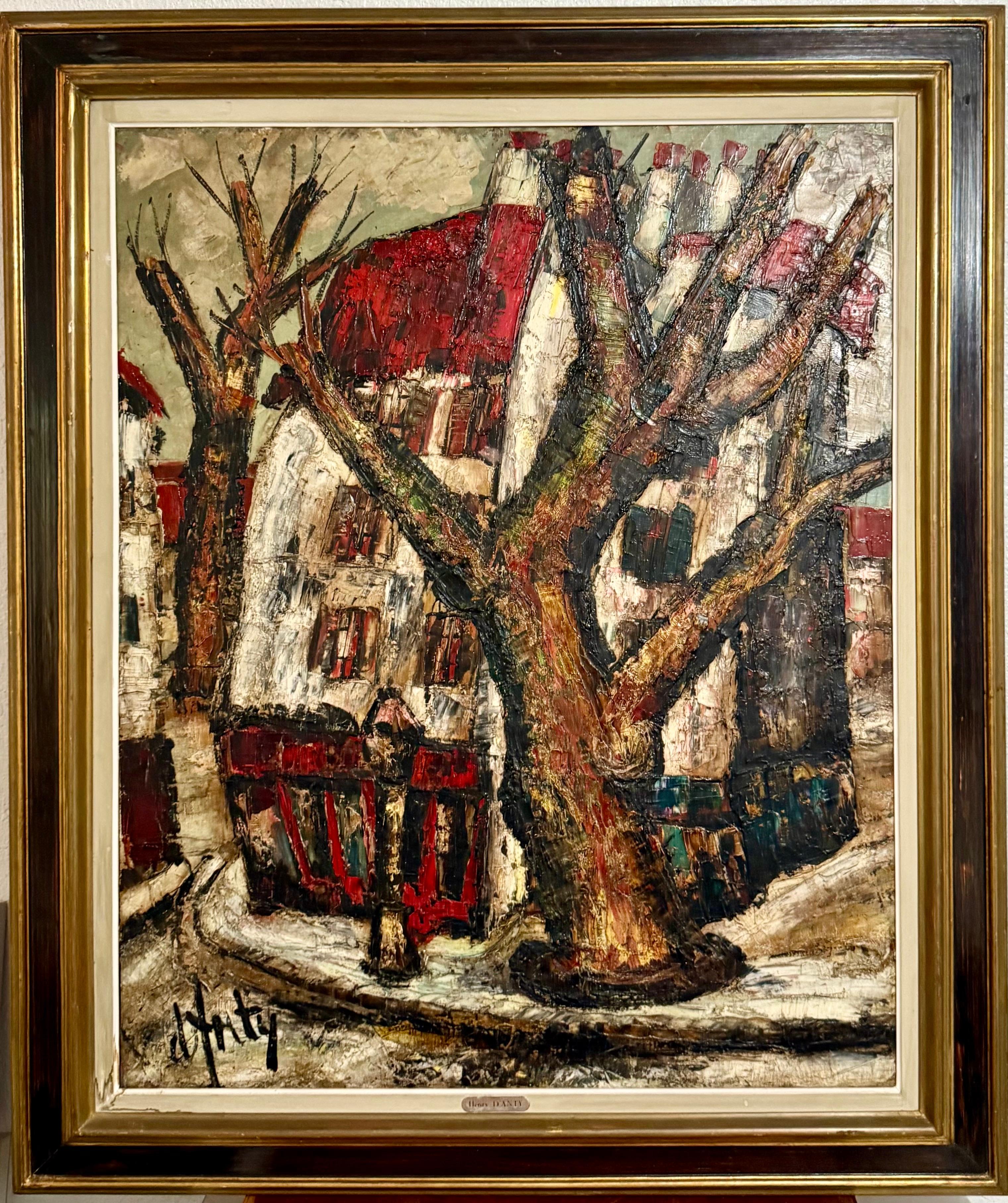 Peinture à l'huile expressionniste Henry D'anty, grande rue parisienne moderniste en vente 8