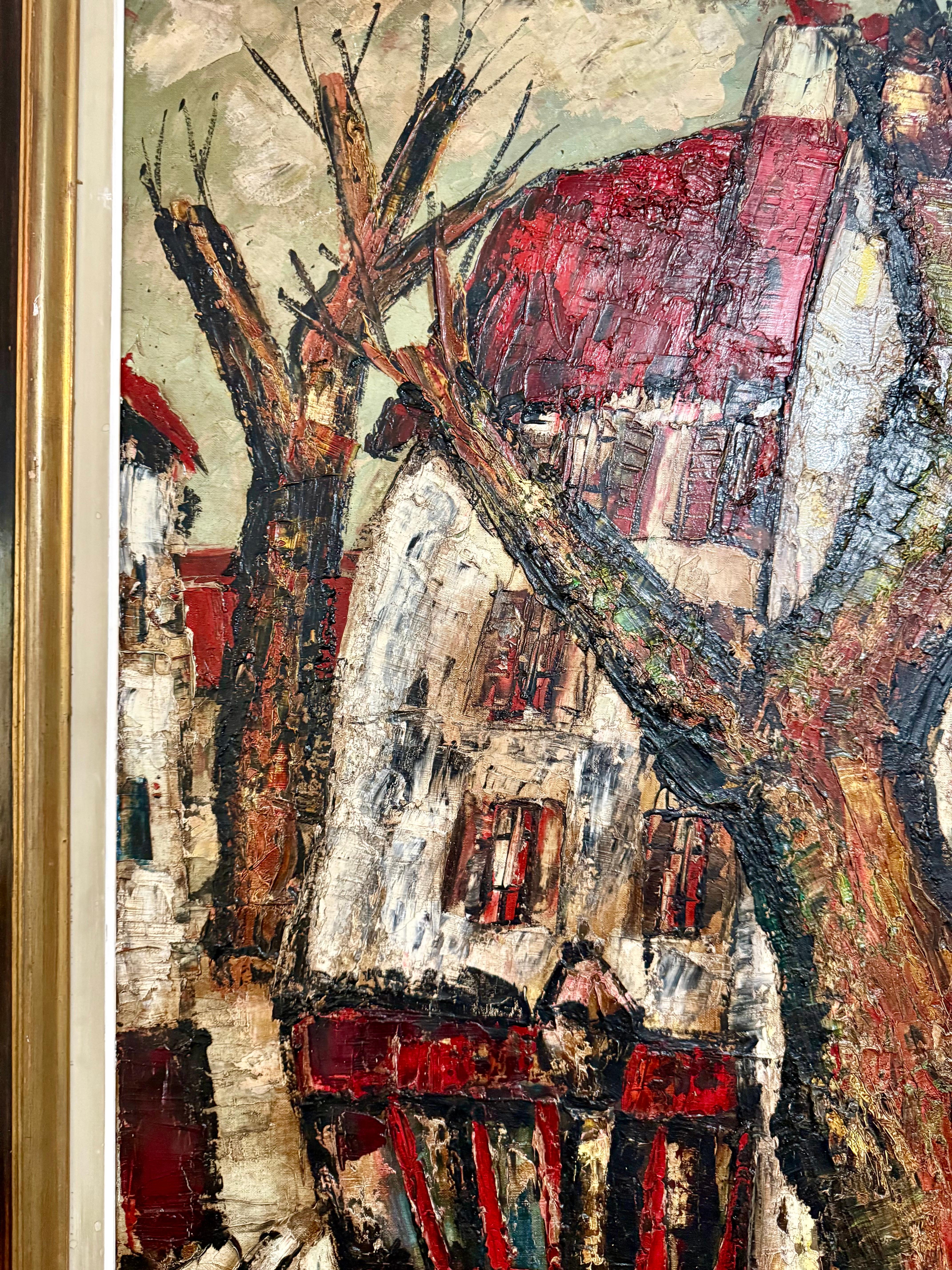 Peinture à l'huile expressionniste Henry D'anty, grande rue parisienne moderniste en vente 3