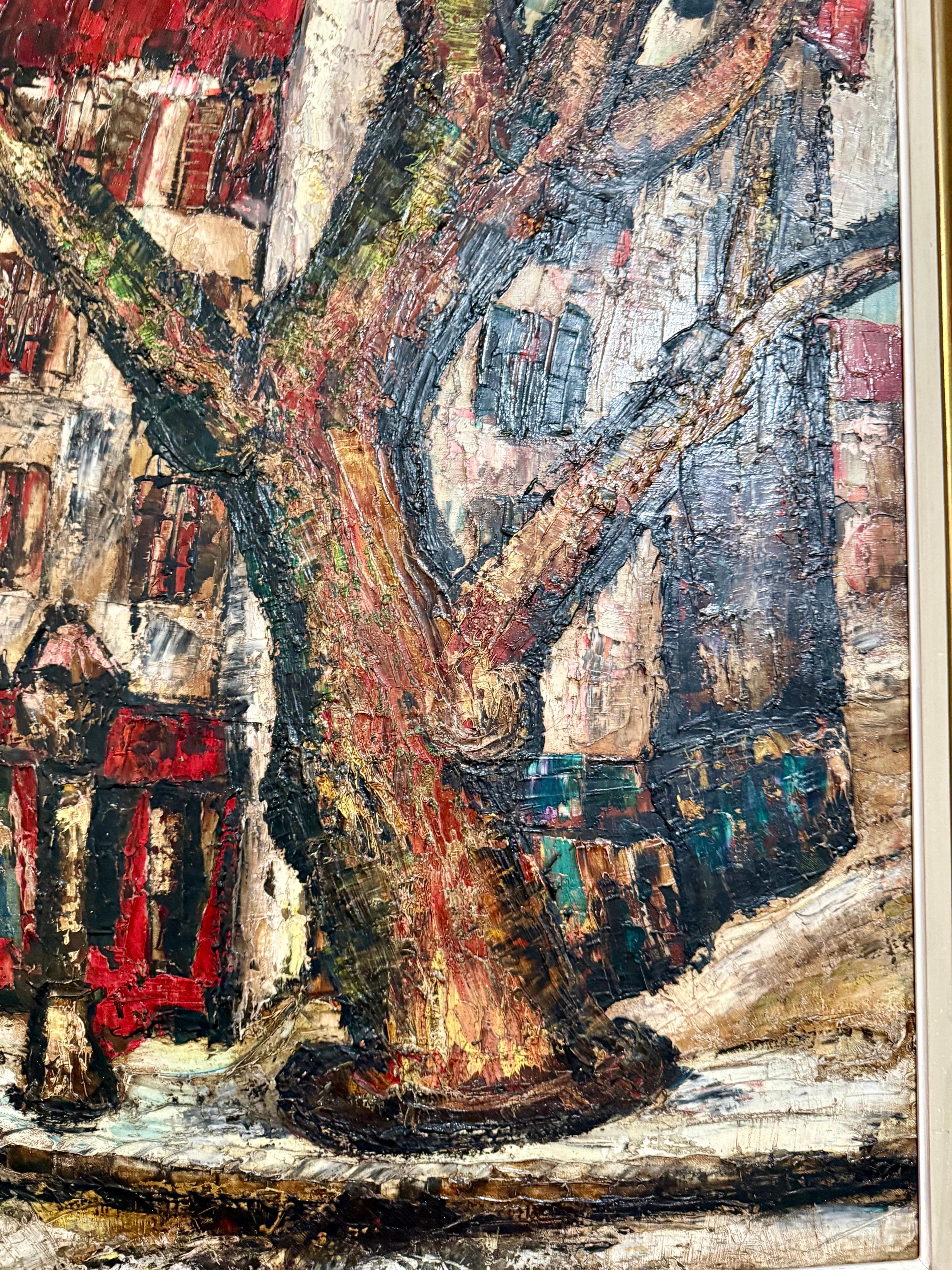 Peinture à l'huile expressionniste Henry D'anty, grande rue parisienne moderniste en vente 4
